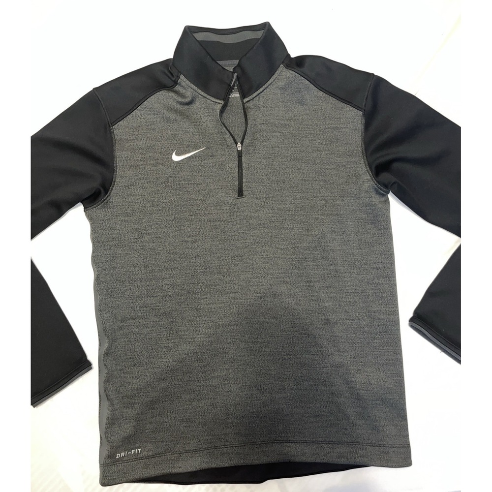 Nike Running Dri-Fit 1/4 Zip Mens Pullover Charcoal Black Performance Top